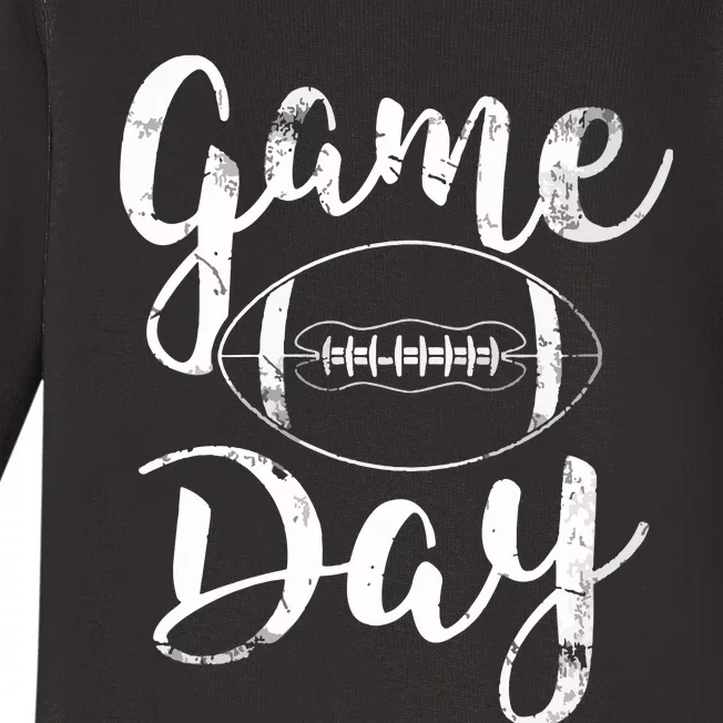 Game Day Football Cute Football Top VNeck Baby Long Sleeve Bodysuit