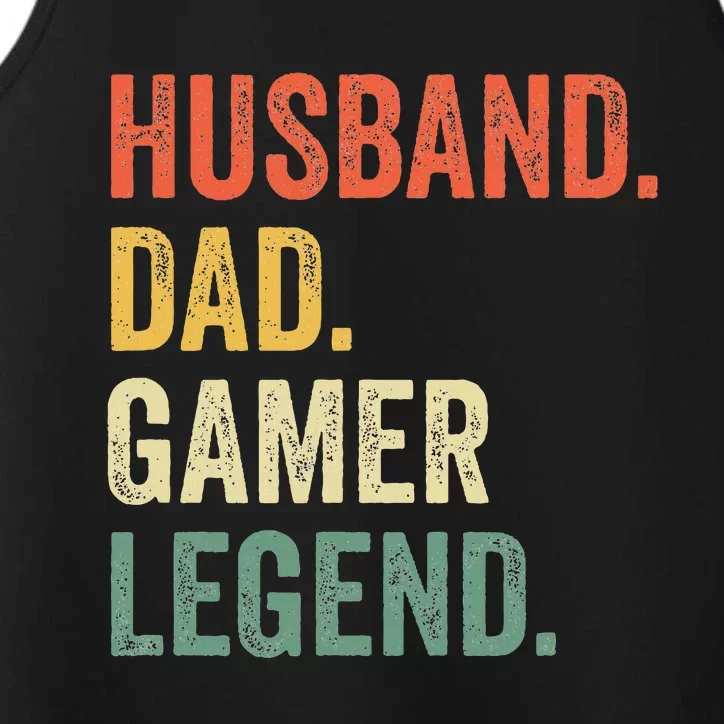 Gamer Dad Funny Husband Dad Video Game Legend FatherS Day Performance Tank