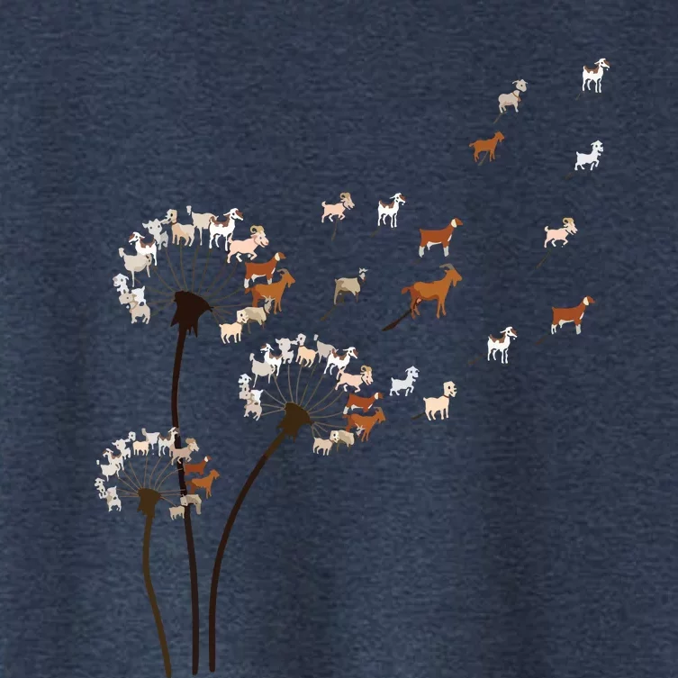 Goat Dandelion Flower Funny Animals Lovers Tee For Men Women Women's Crop Top Tee