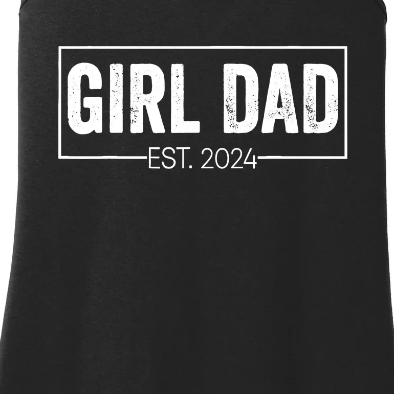 Girl Dad Fathers Day Est 2024 Ladies Essential Tank