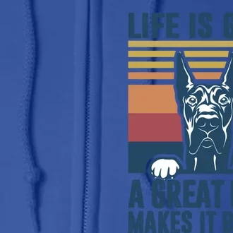 Great Dane Funny Gift Great Dane Dog Dad Mom Gift Full Zip Hoodie