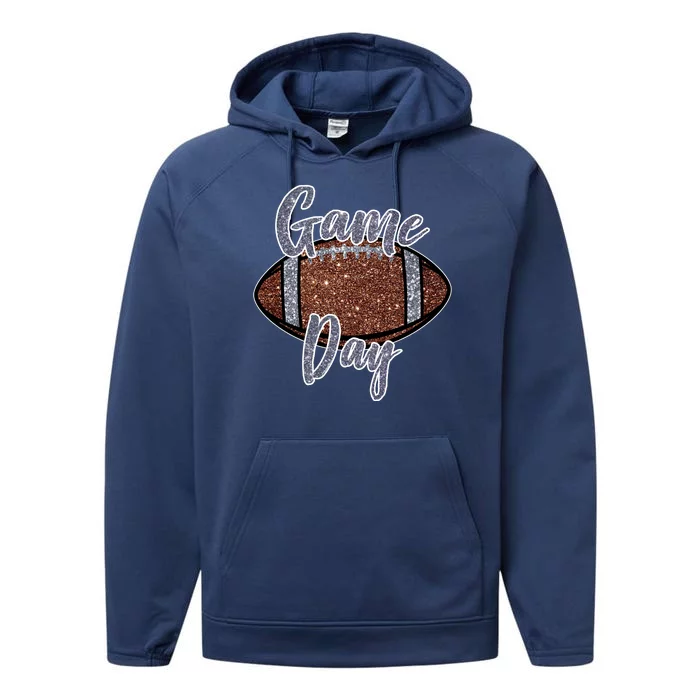 Game Day Festive Cute Football Performance Fleece Hoodie