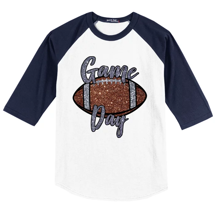 Game Day Festive Cute Football Baseball Sleeve Shirt