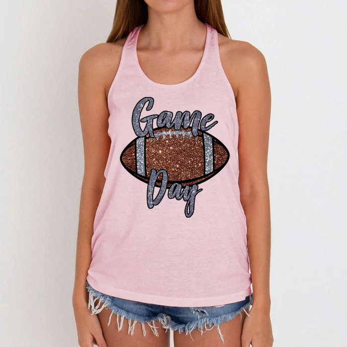 Game Day Festive Cute Football Women's Knotted Racerback Tank