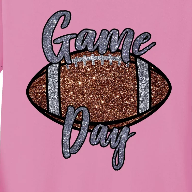 Game Day Festive Cute Football Kids Long Sleeve Shirt