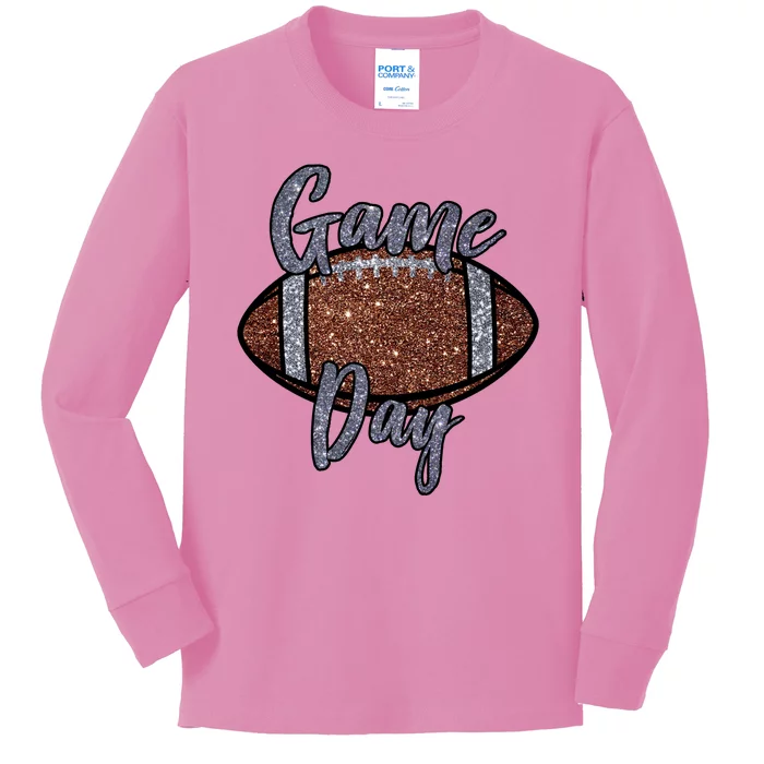 Game Day Festive Cute Football Kids Long Sleeve Shirt