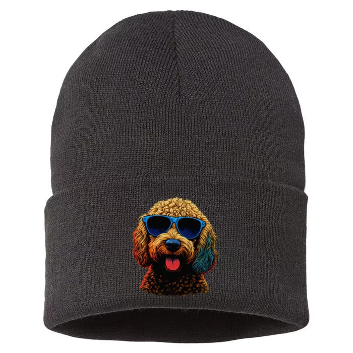 Goldendoodle Dood Funny Doodle Dog Golden Doodle Sustainable Knit Beanie