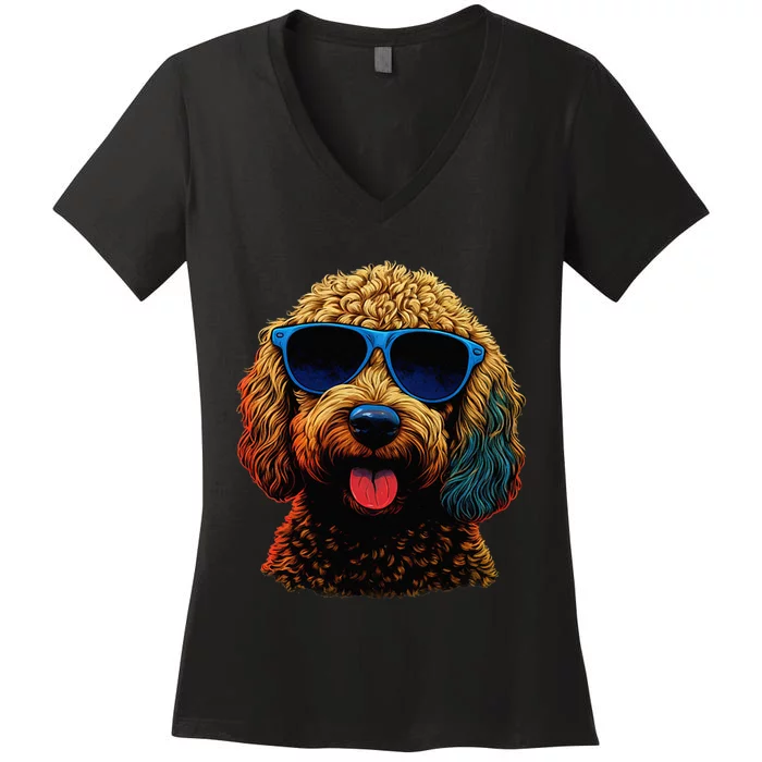 Goldendoodle Dood Funny Doodle Dog Golden Doodle Women's V-Neck T-Shirt