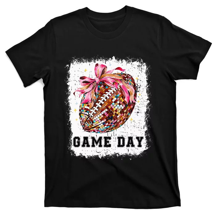 Game Day Football Season Football Bow T-Shirt