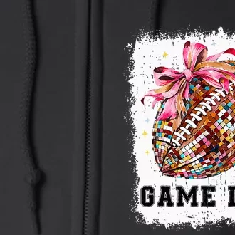 Game Day Football Season Football Bow Full Zip Hoodie