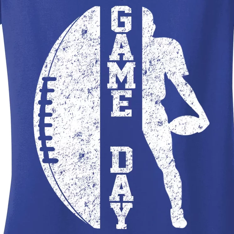 Game Day Football Vintage Sport Women's V-Neck T-Shirt