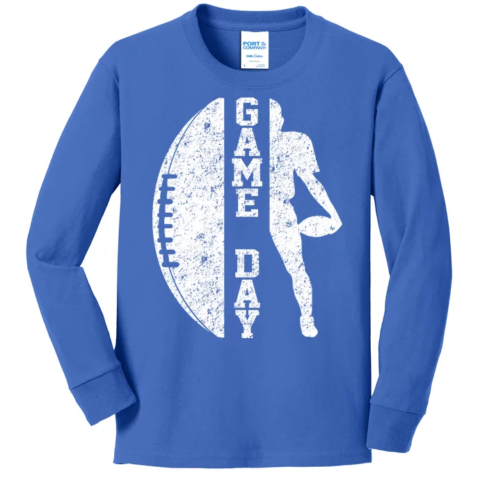 Game Day Football Vintage Sport Kids Long Sleeve Shirt