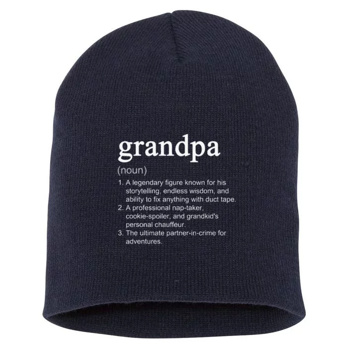 Grandpa Definition Funny Cool Short Acrylic Beanie