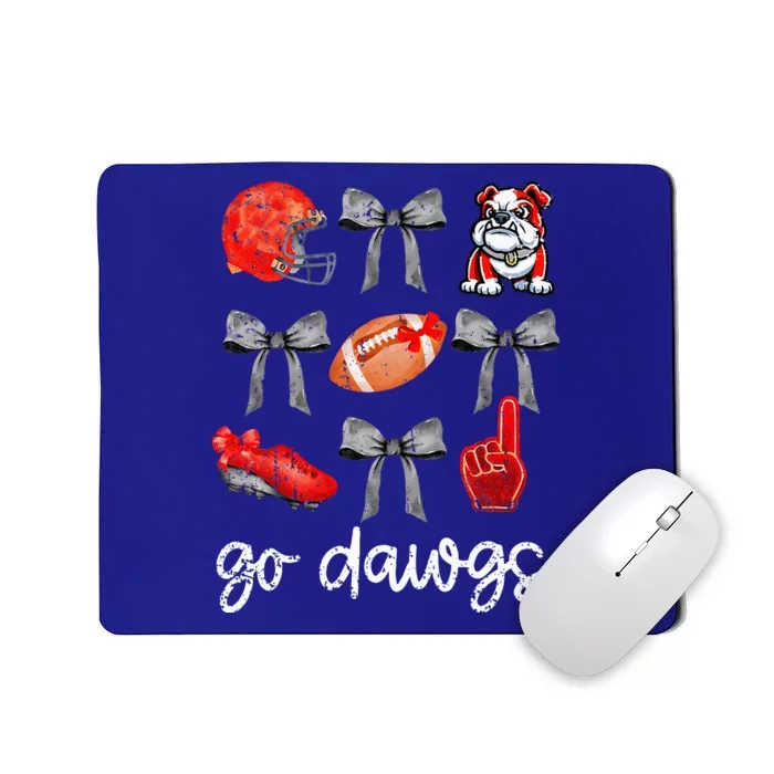 Go D.A.W.G.S Football Game Day Coquette Bulldogs Bow Mousepad