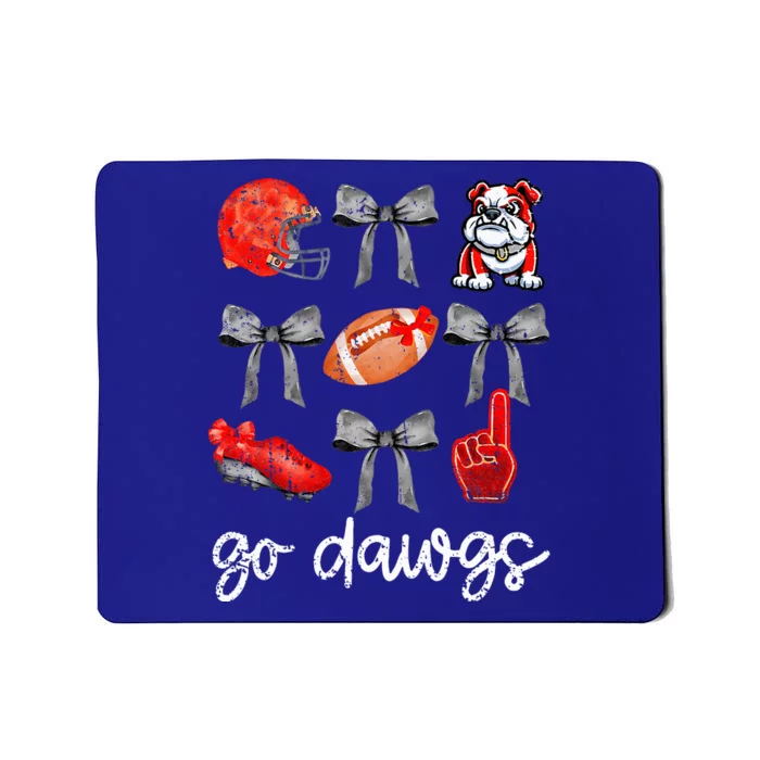 Go D.A.W.G.S Football Game Day Coquette Bulldogs Bow Mousepad