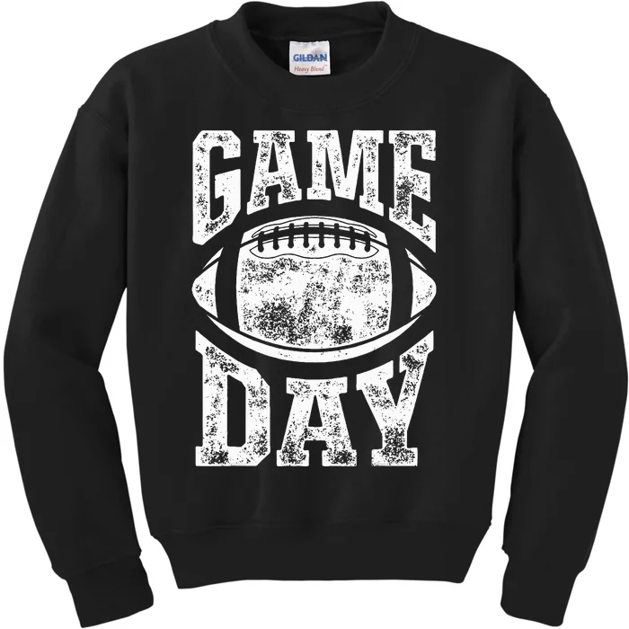 Game Day Football Season Team Sports Vintage Kids Sweatshirt