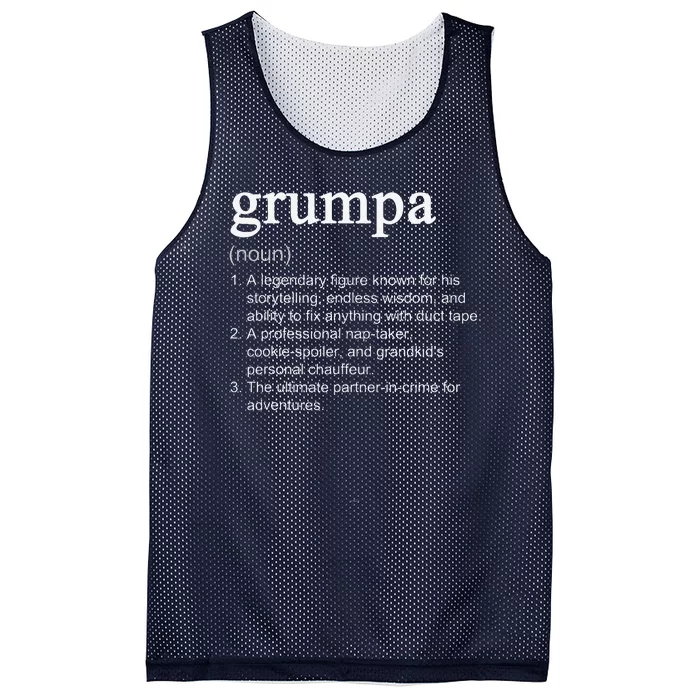 Grumpa Definition Funny Cool Mesh Reversible Basketball Jersey Tank