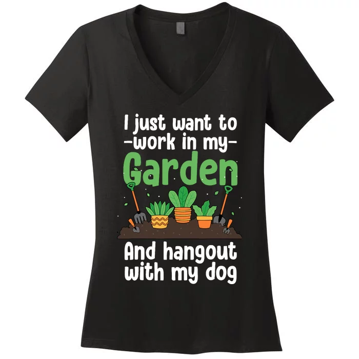 Gardening Design For Plant Lover Florist Gardener Women's V-Neck T-Shirt