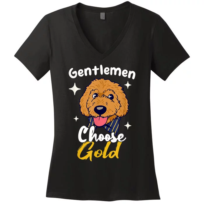 Goldendoodle Dood Funny Doodle Dog Golden Doodle Women's V-Neck T-Shirt