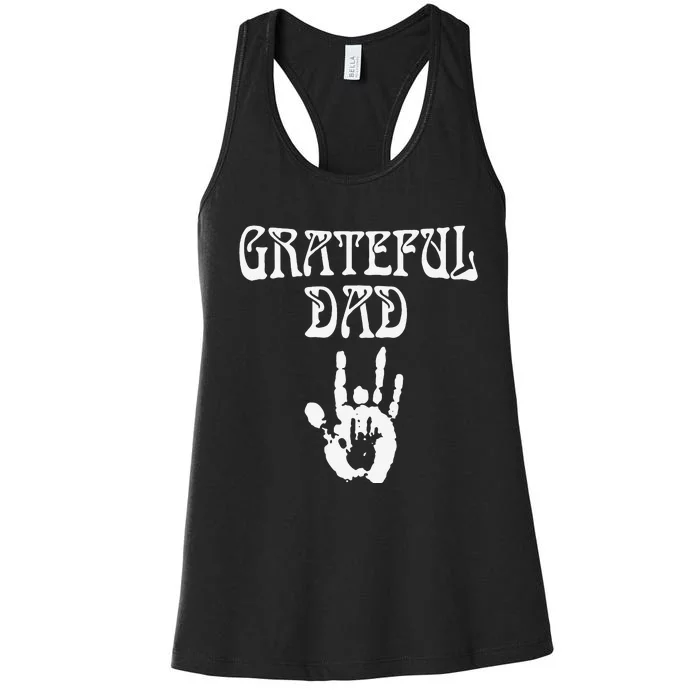 Grateful Dad Fathers Day Women's Racerback Tank