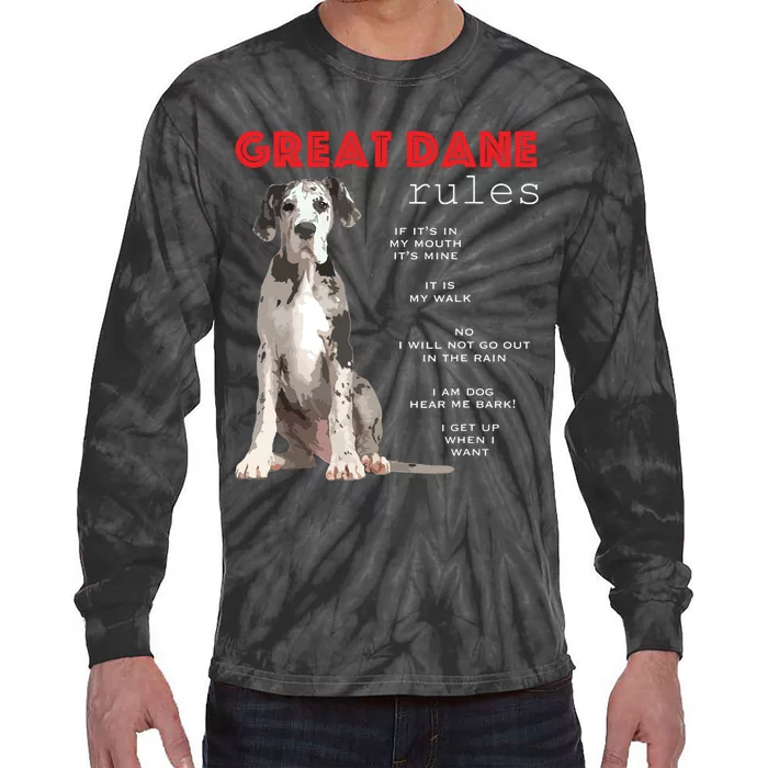 Great Dane Funny Great Dane Lover Tie-Dye Long Sleeve Shirt