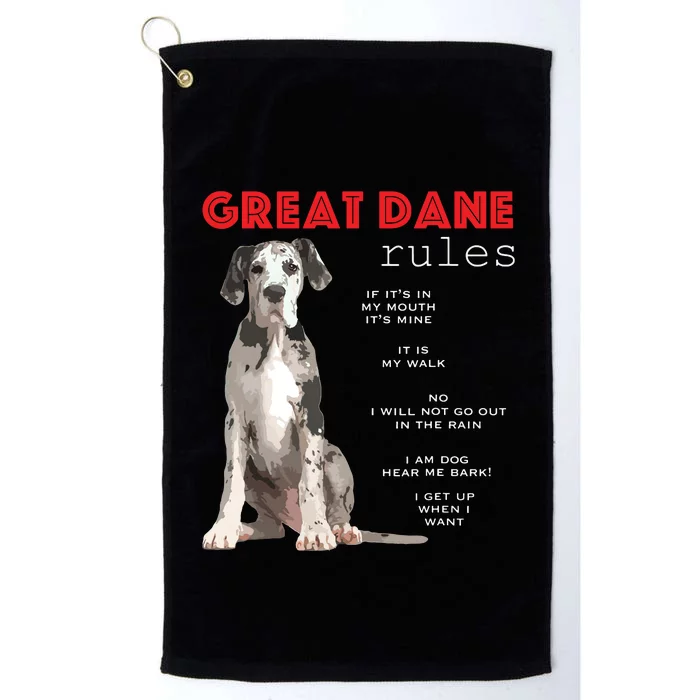 Great Dane Funny Great Dane Lover Platinum Collection Golf Towel