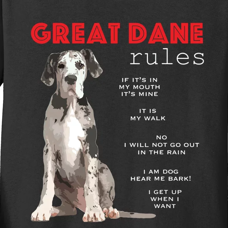 Great Dane Funny Great Dane Lover Kids Long Sleeve Shirt