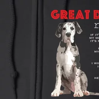 Great Dane Funny Great Dane Lover Full Zip Hoodie