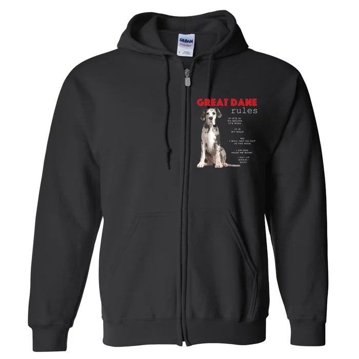 Great Dane Funny Great Dane Lover Full Zip Hoodie