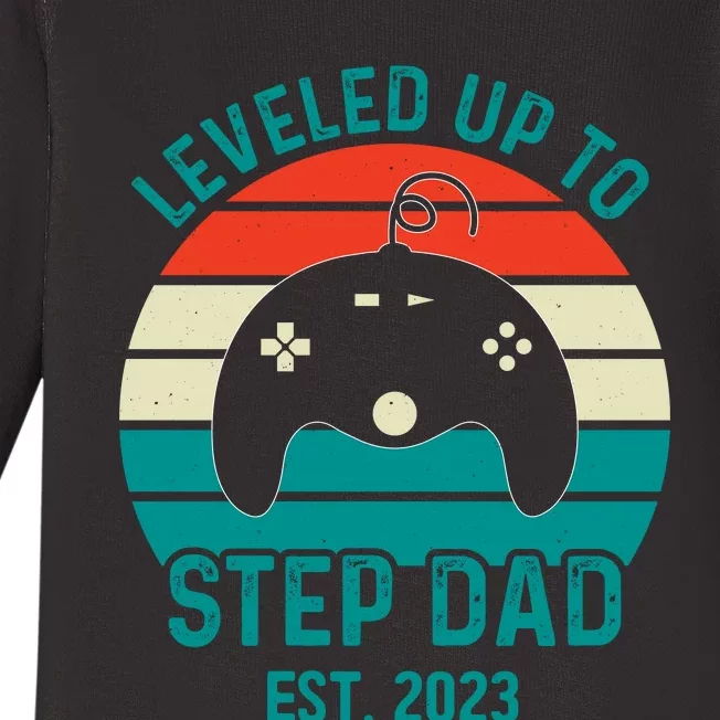 Gamer Dad Fathers Day Step Dad Baby Long Sleeve Bodysuit