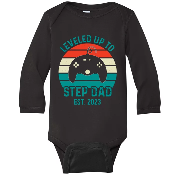 Gamer Dad Fathers Day Step Dad Baby Long Sleeve Bodysuit