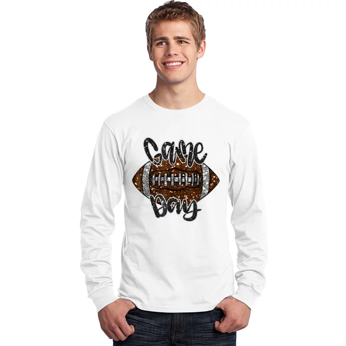 Game Day Football Bling Bling Football Lover Fall Autumn Long Sleeve Shirt