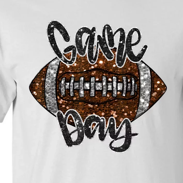 Game Day Football Bling Bling Football Lover Fall Autumn Tall T-Shirt