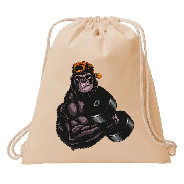 Gorilla Dumbbell Fitness Workout Gym For Lover Bodybuilding Drawstring Bag