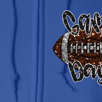 Game Day Football Bling Bling Football Lover Fall Autumn Full Zip Hoodie