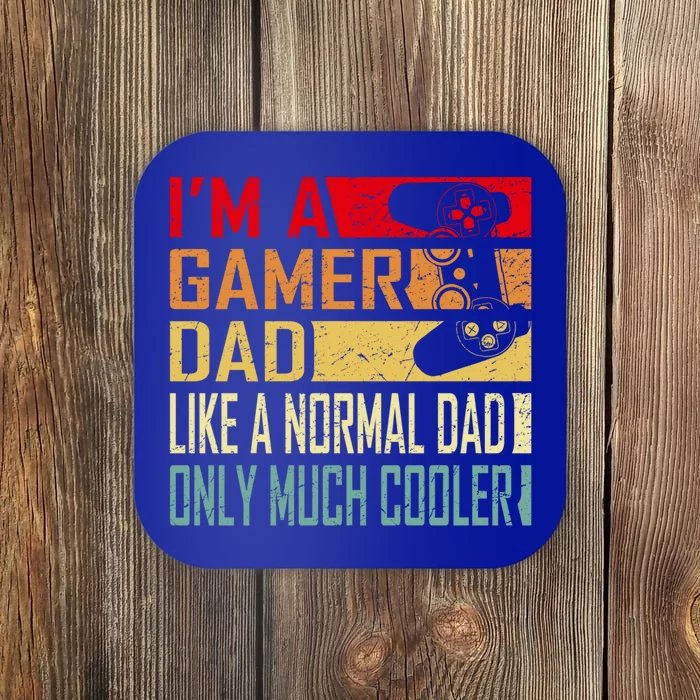 Gamer Dad Funny Gift For Fathers Cool Vintage Dads Gaming Gift Coaster