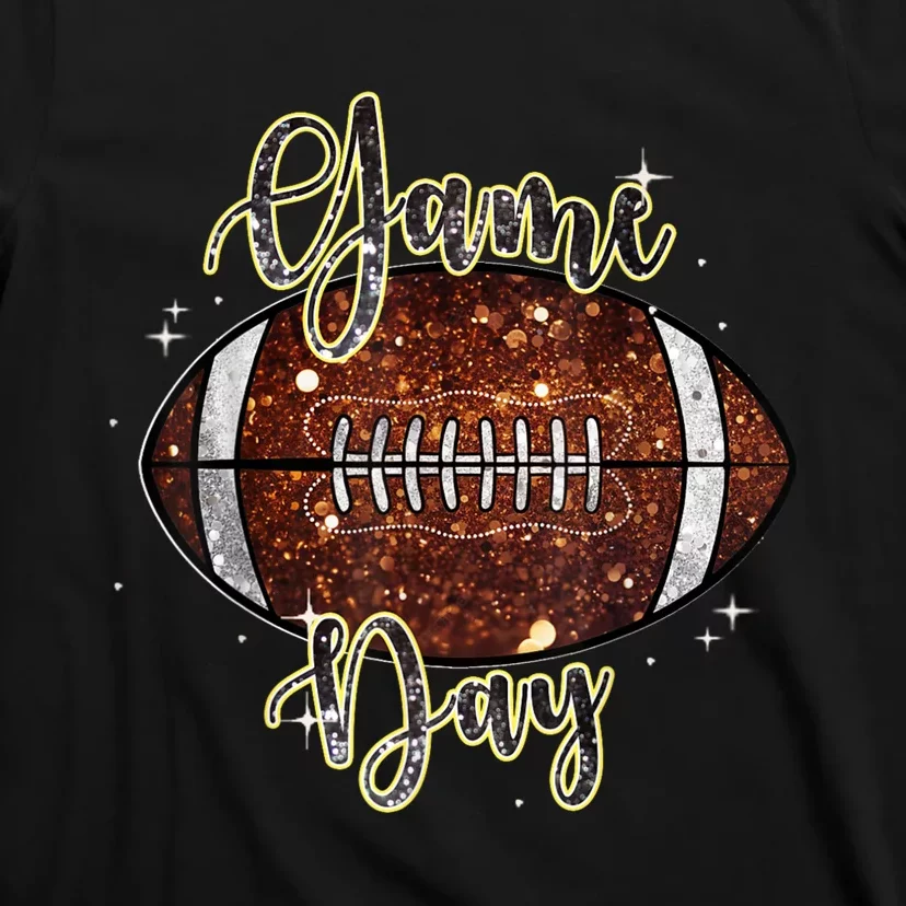 Game Day Football Bling Bling Football Lover Fall Autumn T-Shirt