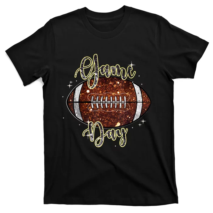 Game Day Football Bling Bling Football Lover Fall Autumn T-Shirt