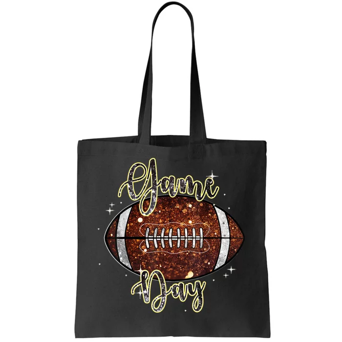 Game Day Football Bling Bling Football Lover Fall Autumn Tote Bag