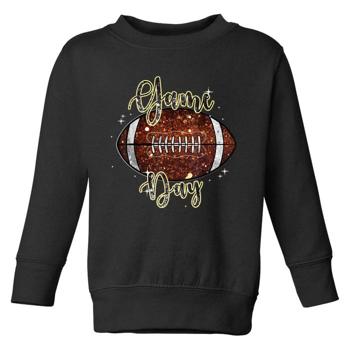 Game Day Football Bling Bling Football Lover Fall Autumn Toddler Sweatshirt