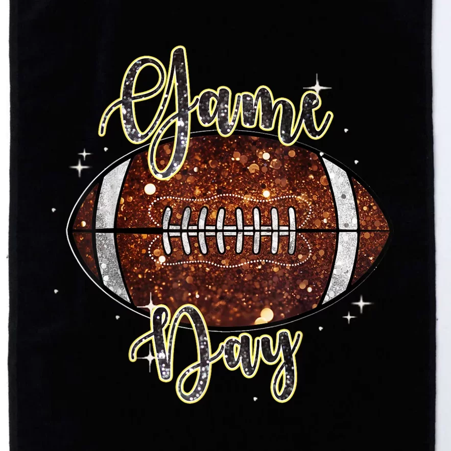 Game Day Football Bling Bling Football Lover Fall Autumn Platinum Collection Golf Towel