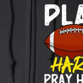 Game Day Football Season Play Hard Pray Hard Sports Full Zip Hoodie