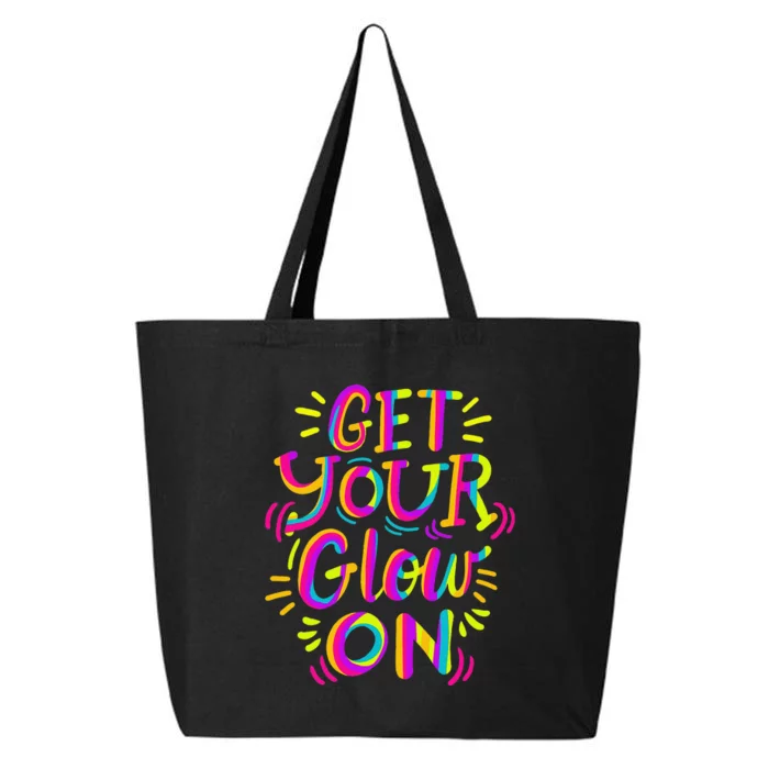 Glow Design for and Adults Bright Colors 80s Themed 25L Jumbo Tote