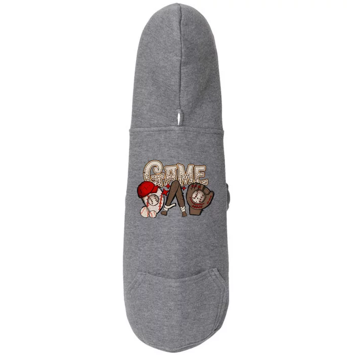 Game Day Funny Baseball Mama Baseball Season Game Day Mama Doggie 3-End Fleece Hoodie