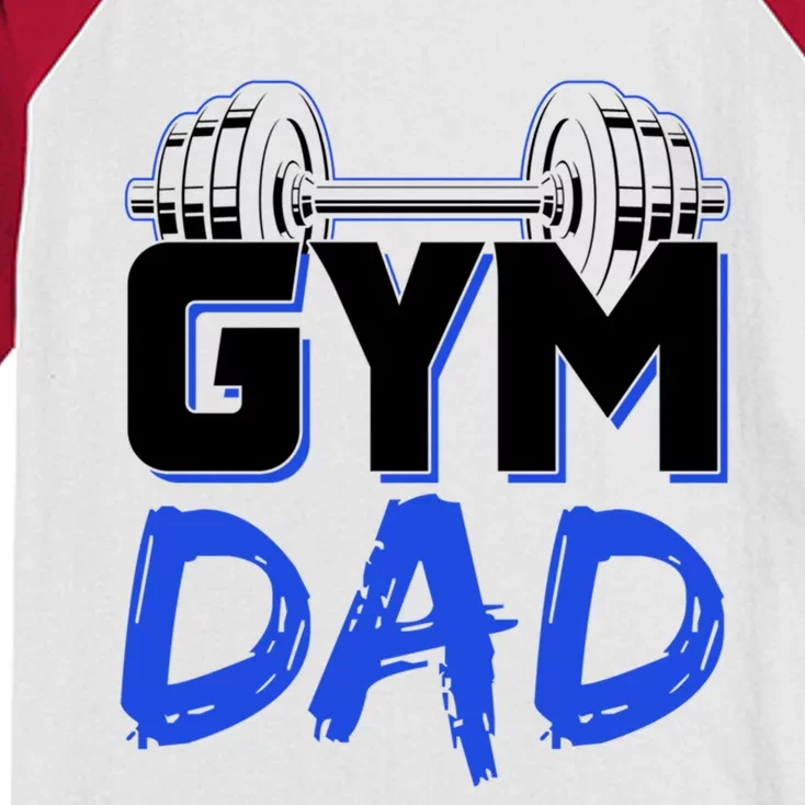 Gym Dad Fitness Workout Weightlifting Training Father Daddy Gift Kids Colorblock Raglan Jersey