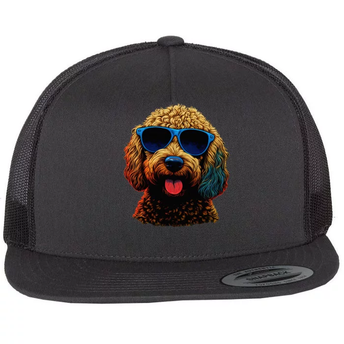 Goldendoodle Dood Funny Doodle Dog Golden Doodle Flat Bill Trucker Hat