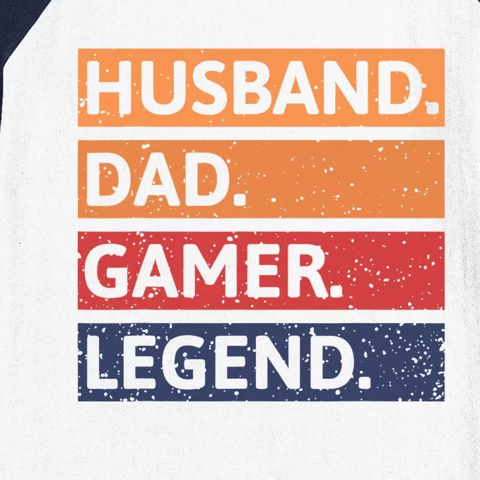 Gamer Dad Funny Husband Dad Video Game Legend Father's Day Baseball Sleeve Shirt