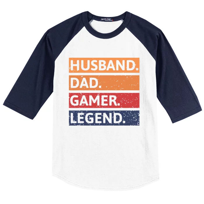 Gamer Dad Funny Husband Dad Video Game Legend Father's Day Baseball Sleeve Shirt