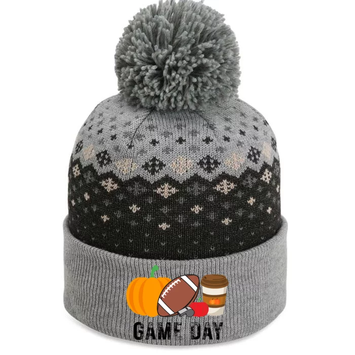 Game Day Football Pumpkin Fall The Baniff Cuffed Pom Beanie