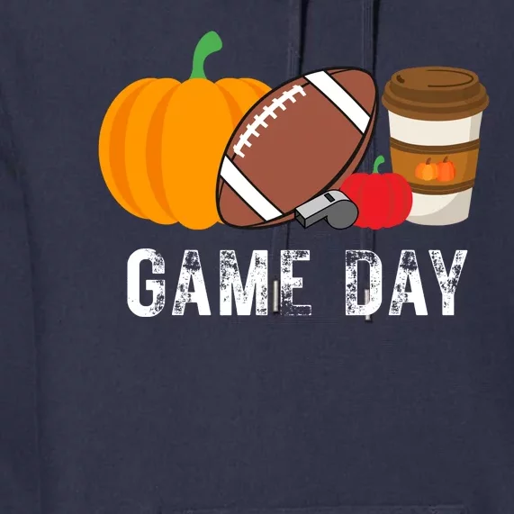 Game Day Football Pumpkin Fall Premium Hoodie